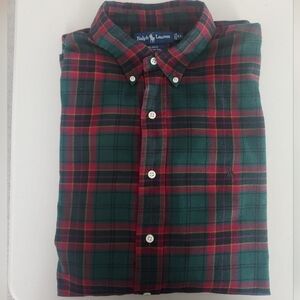 Polo Ralph Lauren 100% Blake Cotton Button Down Plaid Dress Shirt Mens Size XL